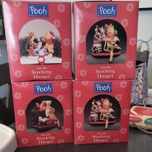 Disney Red Pooh Stocking Hanger Set